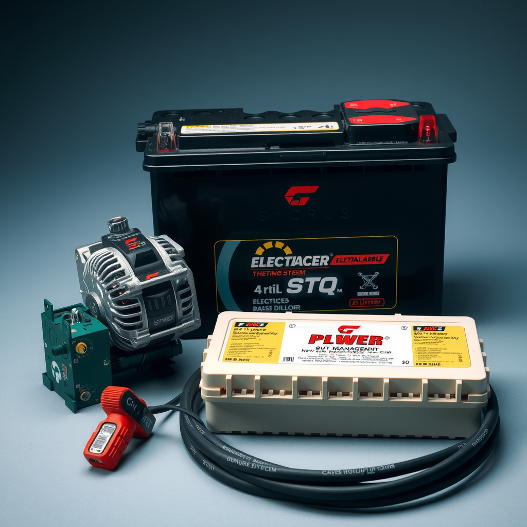 電気系統アップグレードコンポーネント - 高出力オルタネーター、ディープサイクルバッテリー、配電ブロック、高品質電源ケーブルを含む完全な電力管理システム